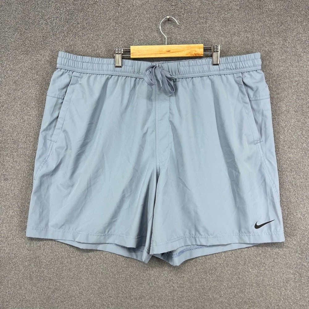 Nike Dri-FIT Training Shorts Mens XXL Blue Gray 7 Inseam Active Gym Workout
